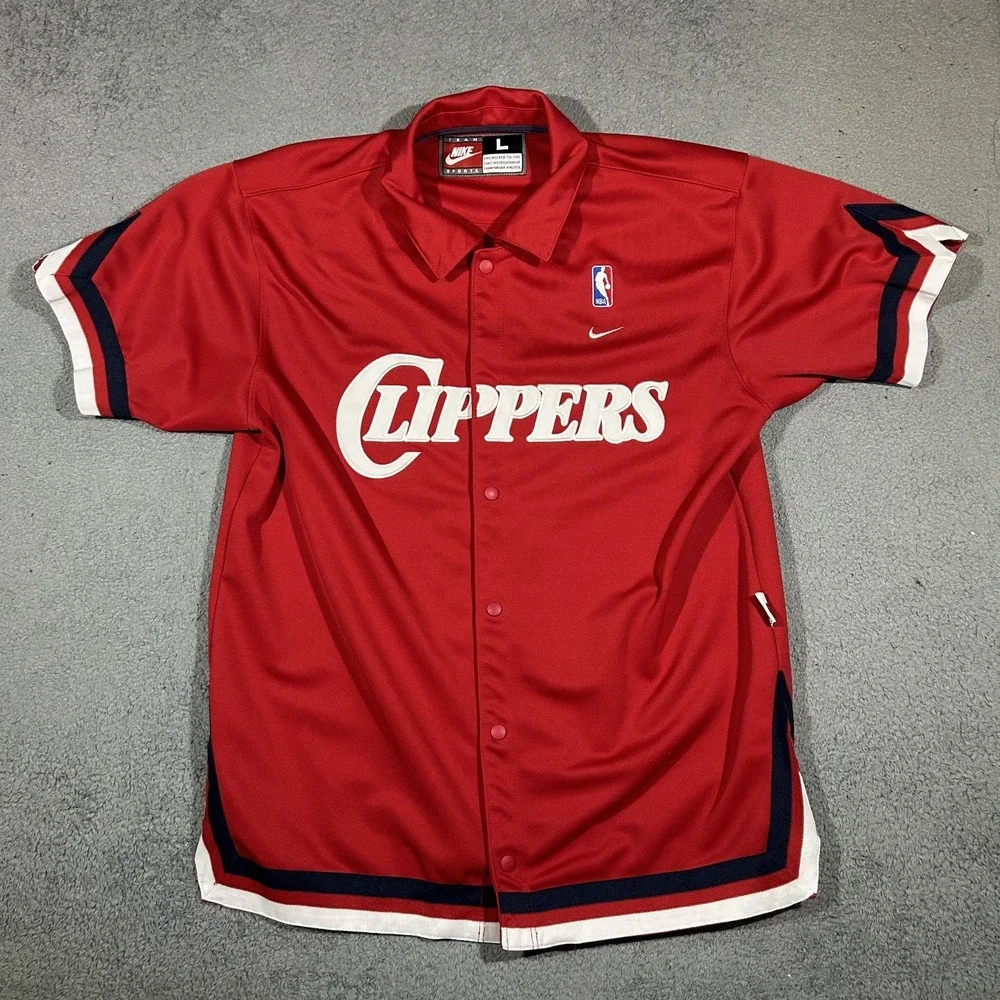 Vtg Los Angeles Clippers Nike Warm Up Short Sleeve Shooting Jacket Large #3511
